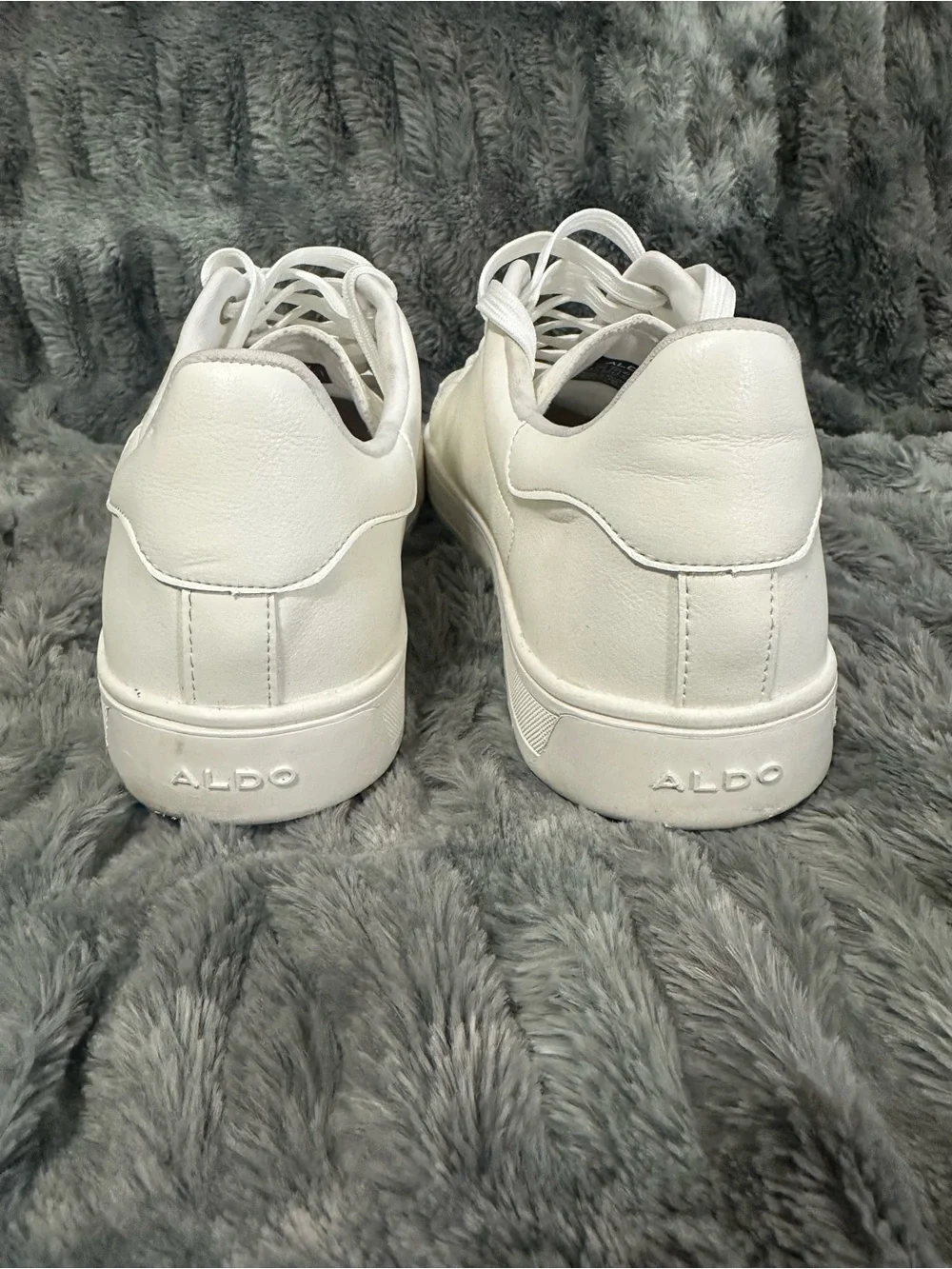 Aldo All-White Leather Lace-Up Sneakers